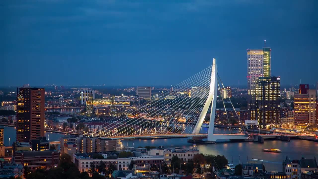 De Erasmusbrug in Rotterdam.